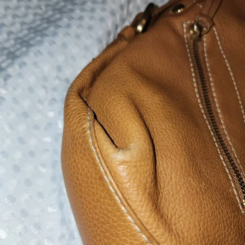 LUCE EUC COGNAC LEATHER SLOUCHY HOBO BAG